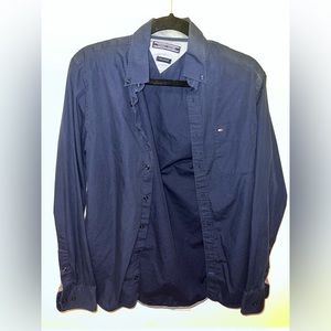 Tommy Hilfiger Navy Blue Dress Shirt - mens size small